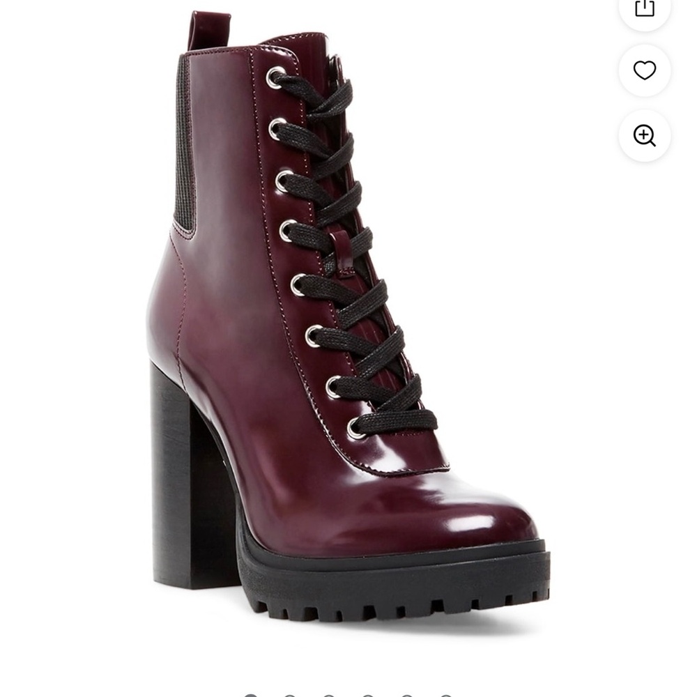 Steve Madden Dark Burgundy block  Heeled Boots sz 7M women’s